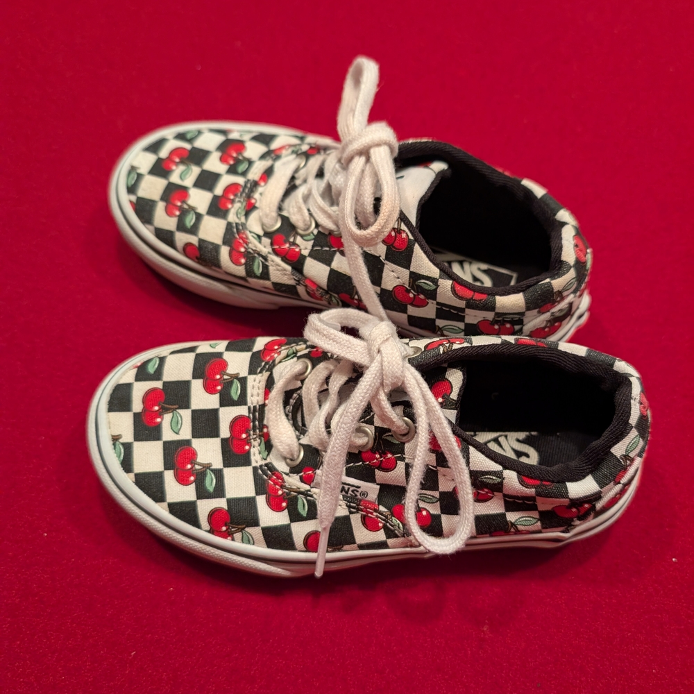 Vans Kids Cherry Checkered Sneakers Size 11